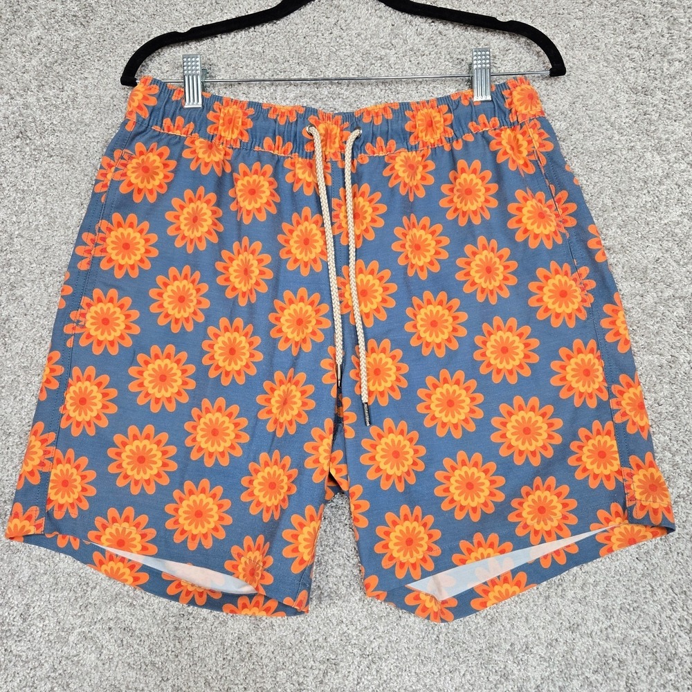 Fair Harbor lined shorts mens Medium Geometric floral type design